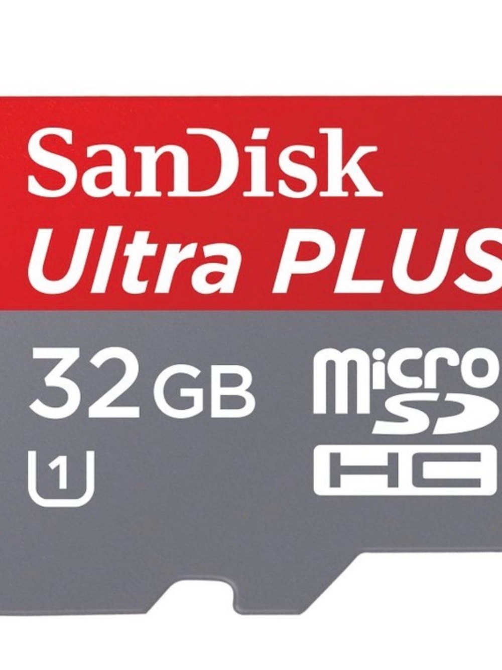 SanDisk Ultra Plus 32GB microSD Card - Red & Gray